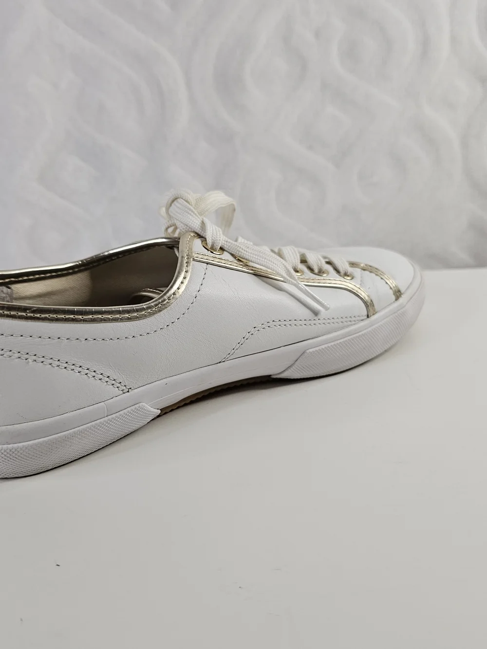Michael Kors White Sneakers with Gold Accents